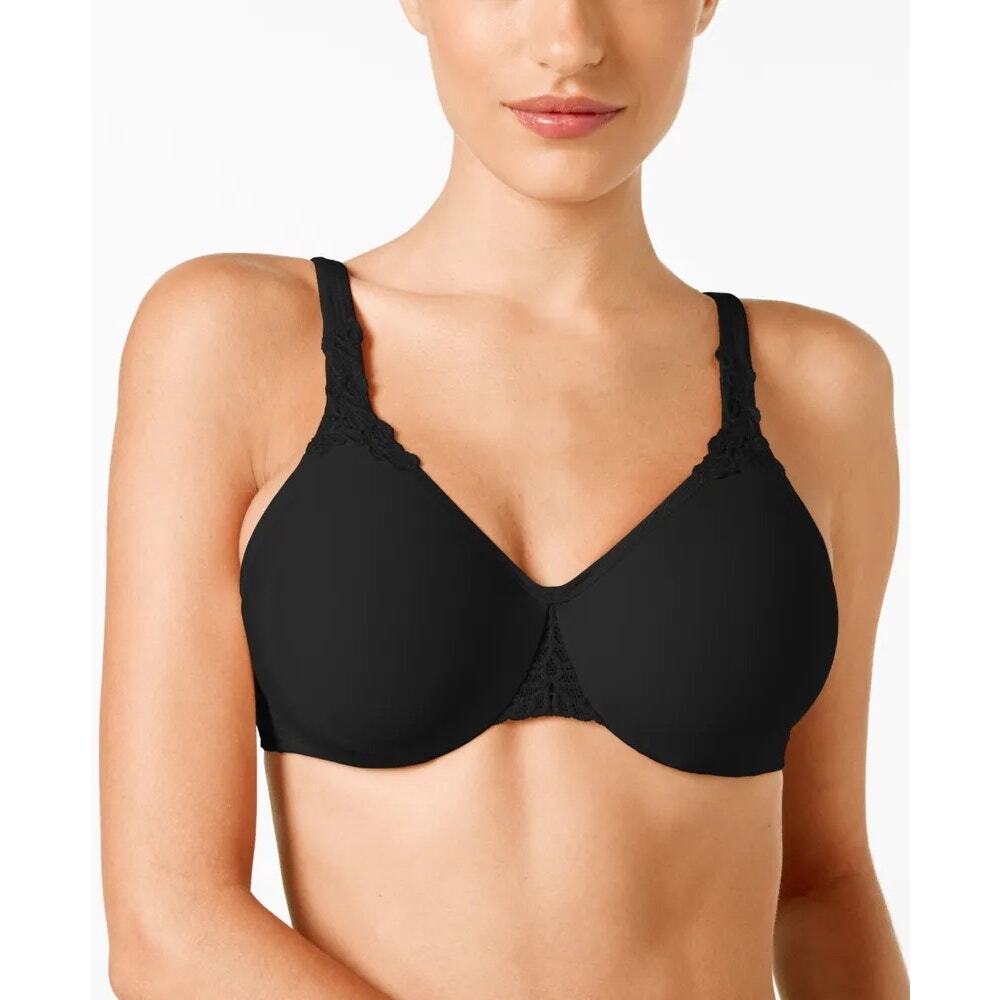 Wacoal Bodysuede Ultra Full Figure Seamless Underwire Bra Black Sz 34C Smoothing